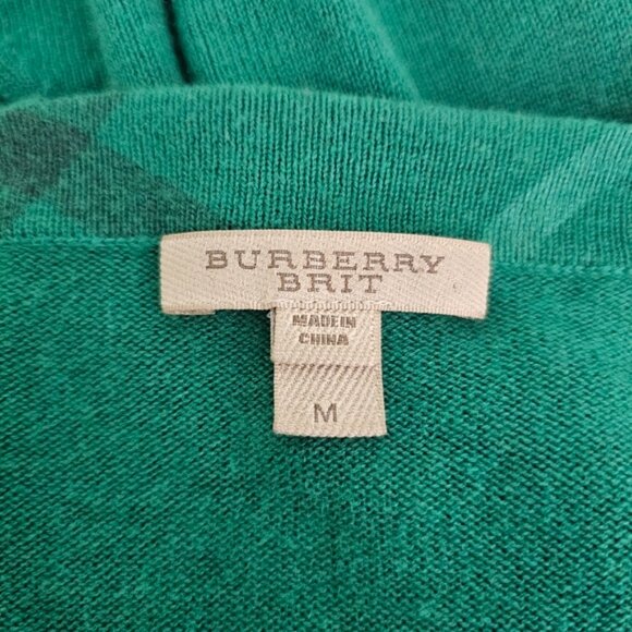 Burberry Brit Green Cotton & Cashmere Sweater - Picture 5 of 6